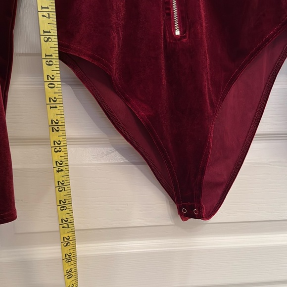 Like New: Forever 21 Red Velvet Bodysuit - Picture 9 of 11
